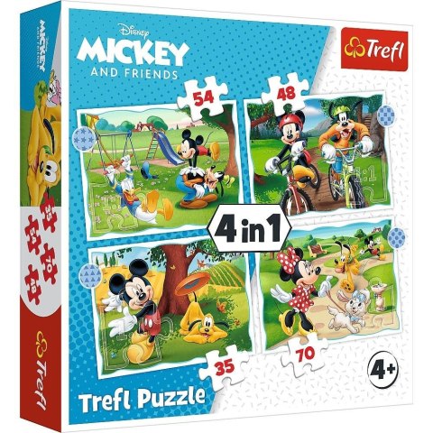 Puzzle 4w1 Fajny dzień Mickiego TREFL