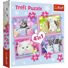 Puzzle 4w1 Zabawne kotki TREFL