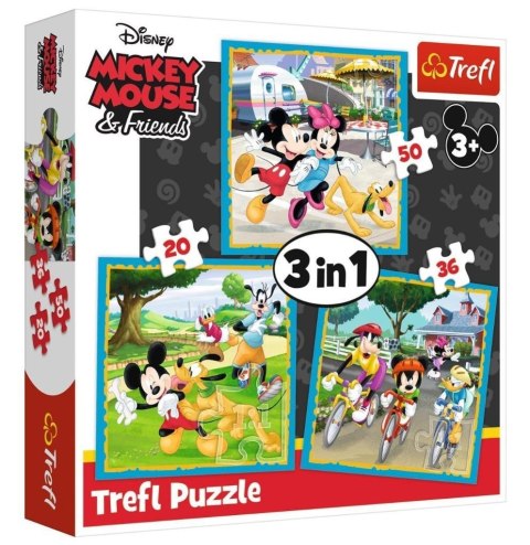 Puzzle 3w1 Myszka Miki z przyjaciółmi TREFL